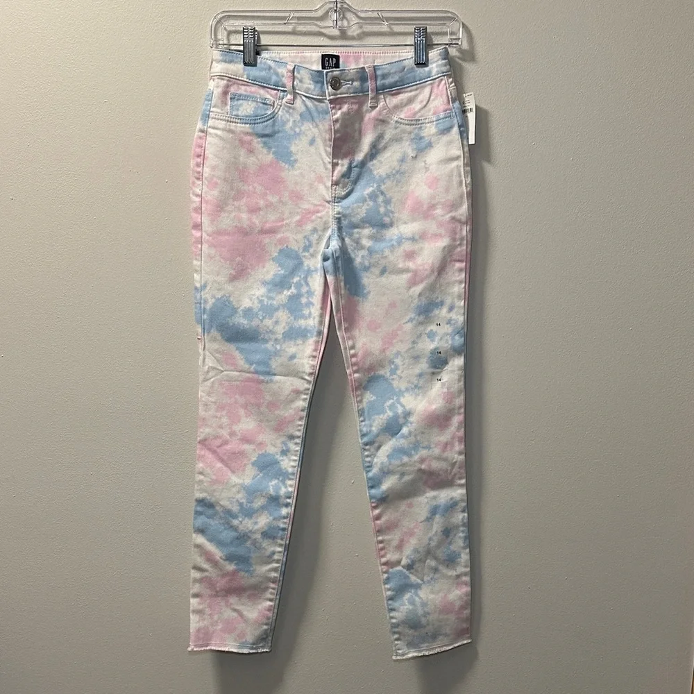 Gap Girls Pink/Blue Tie Dye High Stretch Ankle Jegging Sz 14 NWT